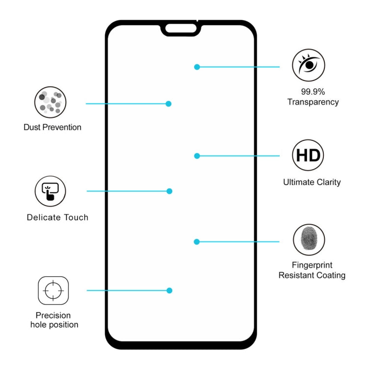 ENKAY Hat-prince Full Glue 0.26mm 9H 2.5D Tempered Glass Film for Huawei Honor 8X (Black) - Honor Tempered Glass by ENKAY | Online Shopping South Africa | PMC TechLife | Buy Now Pay Later Mobicred