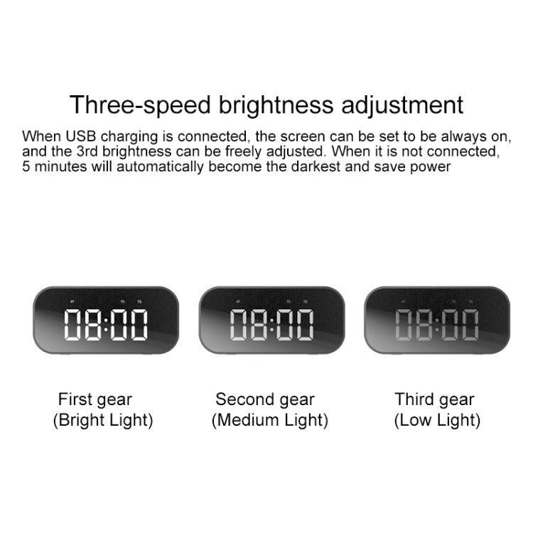 AEC BT501 Bluetooth 5.0 Mini Speaker with LED & Alarm Clock & Clock & Mirror, Support 32G TF Card(Blue) - free shipping - PMC TechLife - Order now!