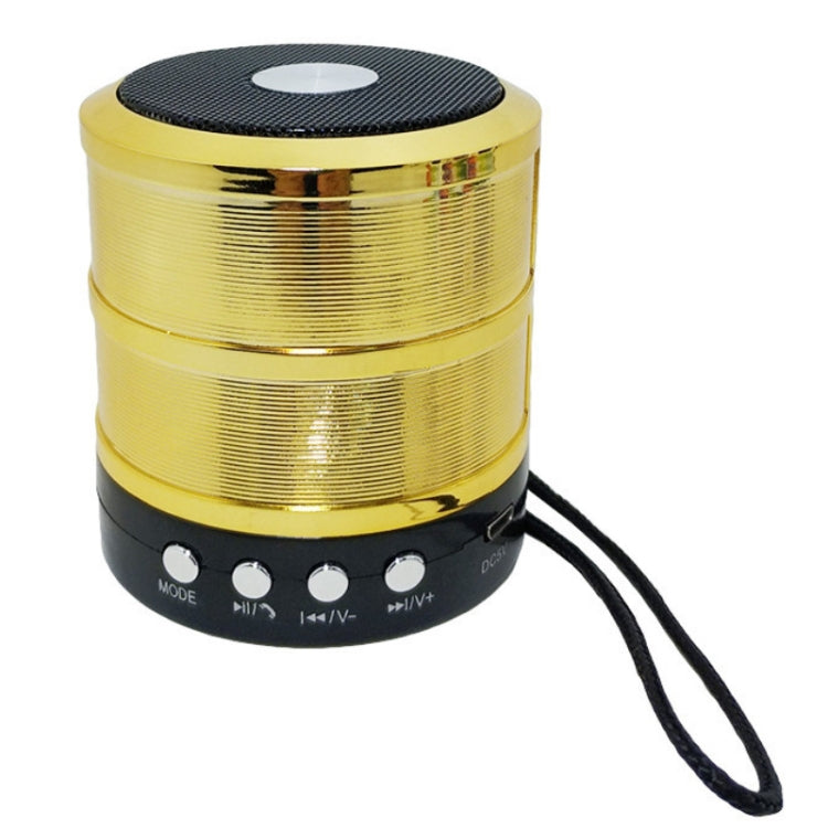 WS-887 Bluetooth Speaker with Lanyard, Support Hands-free Call & FM & U Disk & TF Card & AUX(Gold) - Mini Speaker by PMC TechLife | Online Shopping South Africa | PMC TechLife