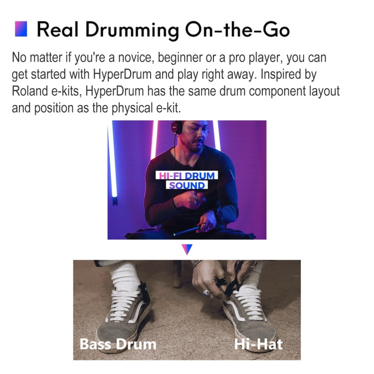 Hyperdrum Somatosensory Virtual Drum Kit Smart Portable Musical Instrument (Black) - free shipping - PMC TechLife - Order now!