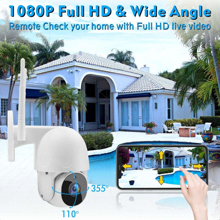 Tuya QX45 1080P Full HD IP65 Waterproof 2.4G Wireless IP Camera, Support Amazon Alexa & Google Home & Motion Detection & Two-way Audio & Night Vision & TF Card, AU Plug - Dome Camera by PMC TechLife | Online Shopping South Africa | PMC TechLife