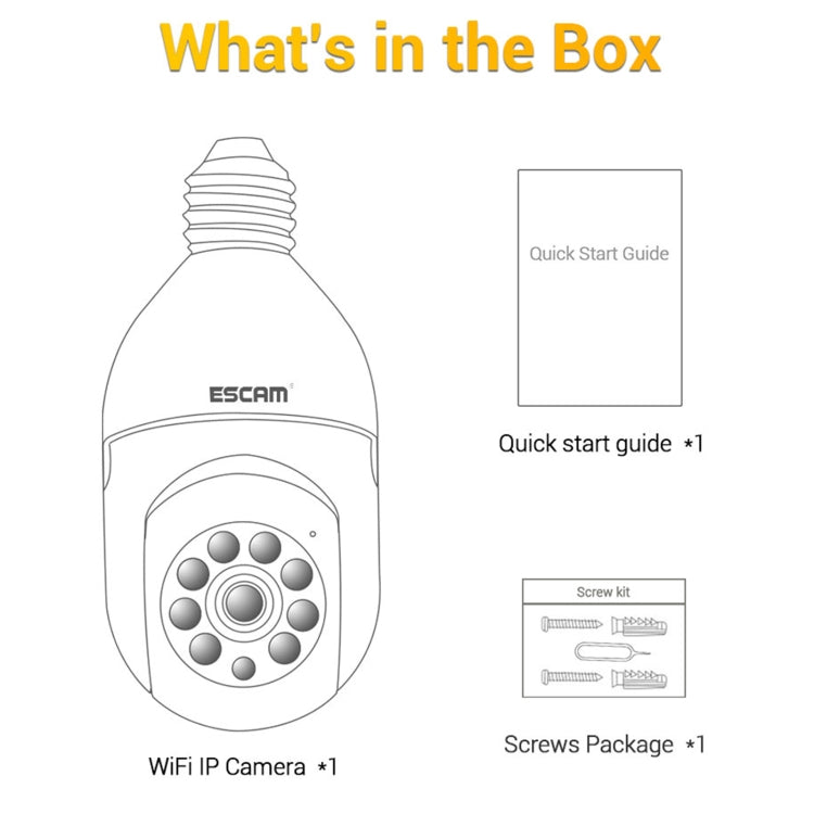 ESCAM PT208 1080P HD Light Bulb WiFi Camera, Support Motion Detection, Two-way Audio, Night Vision, TF Card - free shipping - PMC TechLife - Order now!