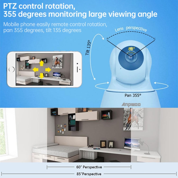Anpwoo-YT002W 100W 3.6mm Lens Wide Angle 720P Smart WIFI Monitor Camera , Support Night Vision & TF Card Expansion Storage - free shipping - PMC TechLife - Order now!