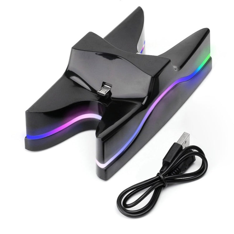 Special UFO Shape 2 x USB Charging Dock Station Stand / Controller Charging Stand for PS4 Playstation 4  with Multi Colors LED(Black) - free shipping - PMC TechLife - Order now!