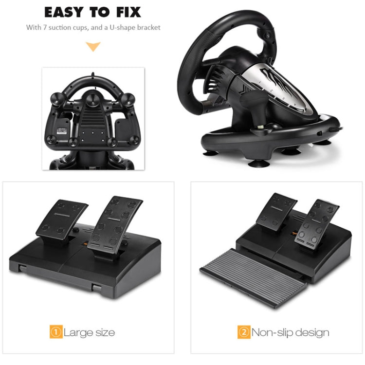 PXN-V3 Racing Game Steering Wheel for PC / PS3 / 4 / xbox one / switch(Orange) - free shipping - PMC TechLife - Order now!