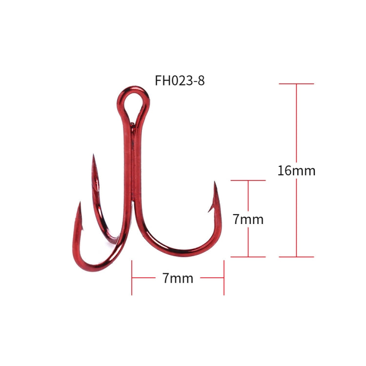 HENGJIA 20 PCS Classic Red High Carbon Steel Fishing Three-jaw Treble Hooks - Fishing Hooks by HENGJIA | Online Shopping South Africa | PMC TechLife | Buy Now Pay Later Mobicred