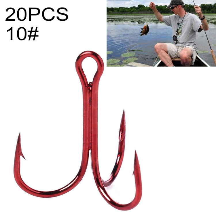 HENGJIA 20 PCS Classic Red High Carbon Steel Fishing Three-jaw Treble Hooks - free shipping - PMC TechLife - Order now!