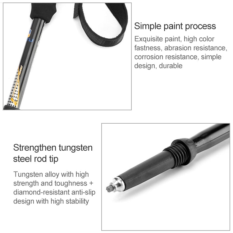 Aotu AT7558 125cm Aluminum Alloy Outdoor Camping Folding Corky Trekking Poles EVA Handle Alpenstock - Folding Crutch by AOTU | Online Shopping South Africa | PMC TechLife | Buy Now Pay Later Mobicred