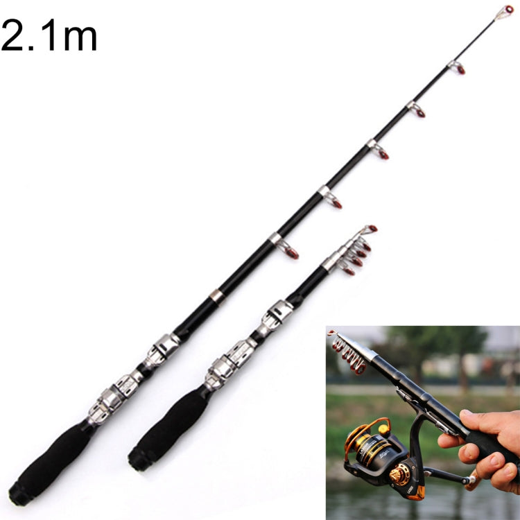 36cm Portable Telescopic Sea Fishing Rod Mini Fishing Pole, Extended Length : 2.1m, Black Clip Reel Seat - free shipping - PMC TechLife - Order now!