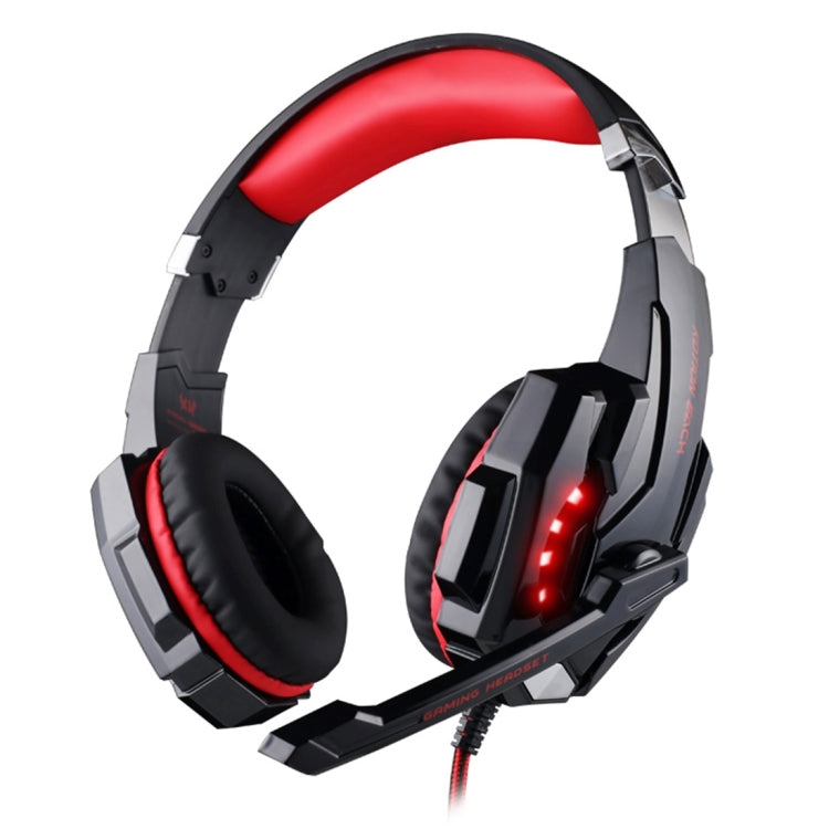KOTION EACH G9000 3.5mm Game Gaming Headphone Headset Earphone Headband with Microphone LED Light for Laptop / Tablet / Mobile Phones,Cable Length: About 2.2m(Black Red) - free shipping - PMC TechLife - Order now!