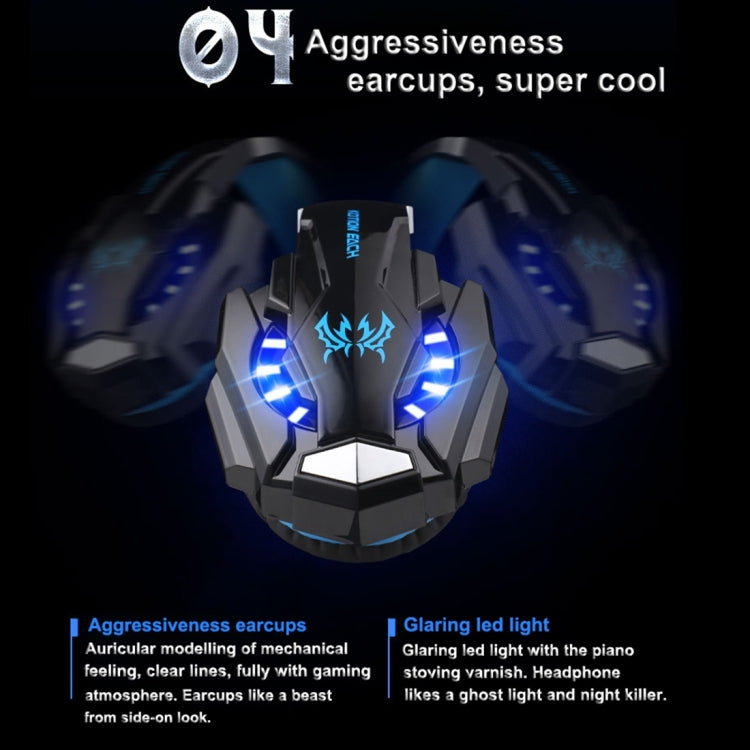 KOTION EACH G9000 3.5mm Game Gaming Headphone Headset Earphone Headband with Microphone LED Light for Laptop / Tablet / Mobile Phones,Cable Length: About 2.2m(Black Red) - free shipping - PMC TechLife - Order now!