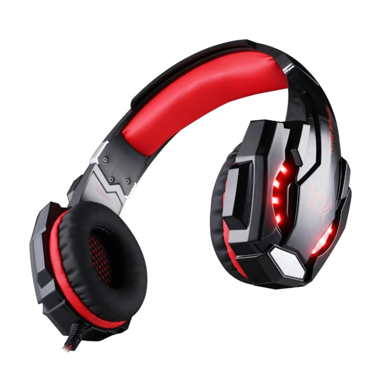 KOTION EACH G9000 3.5mm Game Gaming Headphone Headset Earphone Headband with Microphone LED Light for Laptop / Tablet / Mobile Phones,Cable Length: About 2.2m(Black Red) - free shipping - PMC TechLife - Order now!
