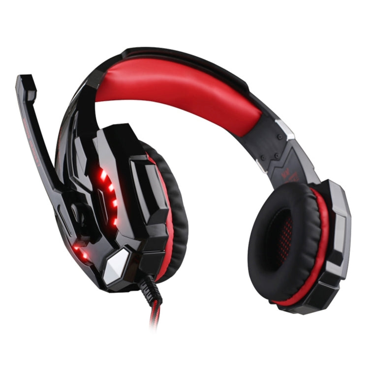 KOTION EACH G9000 3.5mm Game Gaming Headphone Headset Earphone Headband with Microphone LED Light for Laptop / Tablet / Mobile Phones,Cable Length: About 2.2m(Black Red) - free shipping - PMC TechLife - Order now!