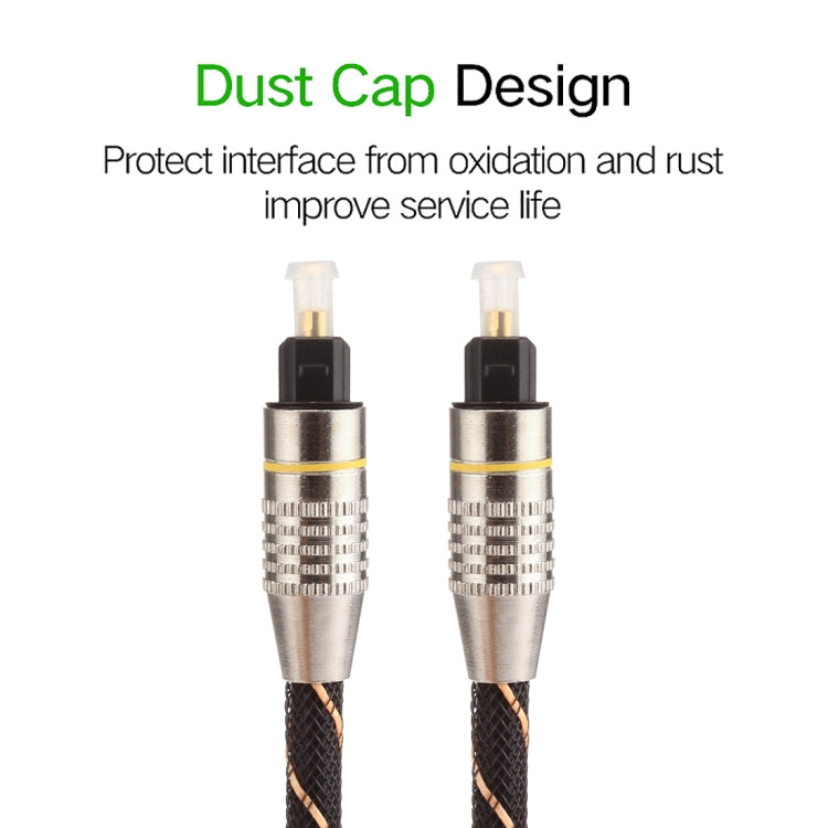 2m OD6.0mm Gold Plated Metal Head Woven Net Line Toslink Male to Male Digital Optical Audio Cable - free shipping - PMC TechLife - Order now!