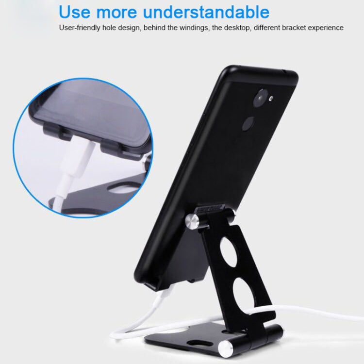 ROOSTAND R2 Aluminum Alloy Mobile Desktop Tablet Bracket Double Folding Lazy Artifact, Size: 6.4x7x9cm(Rose Red) - Desktop Holder by PMC TechLife | Online Shopping South Africa | PMC TechLife