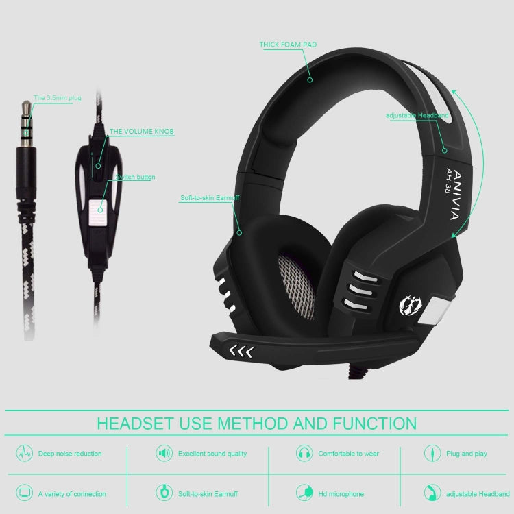 SADES AH-38 3.5mm Plug Wire-controlled E-sports Gaming Headset with Retractable Microphone, Cable Length: 2m(Black Silver) - free shipping - PMC TechLife - Order now!