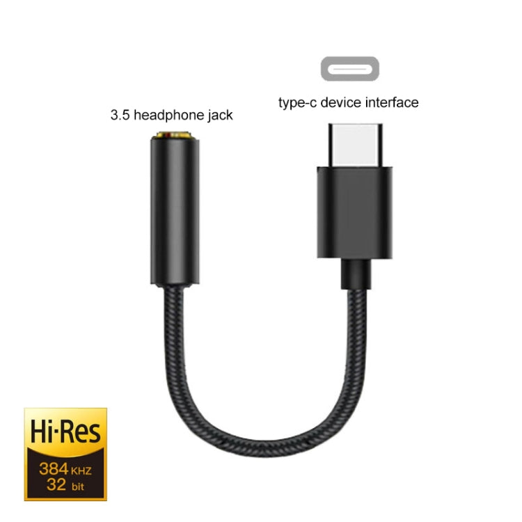 TA11-R USB-C / Type-C Male to 3.5mm Audio Female TPE Braid Earphone Adapter(Black) - free shipping - PMC TechLife - Order now!