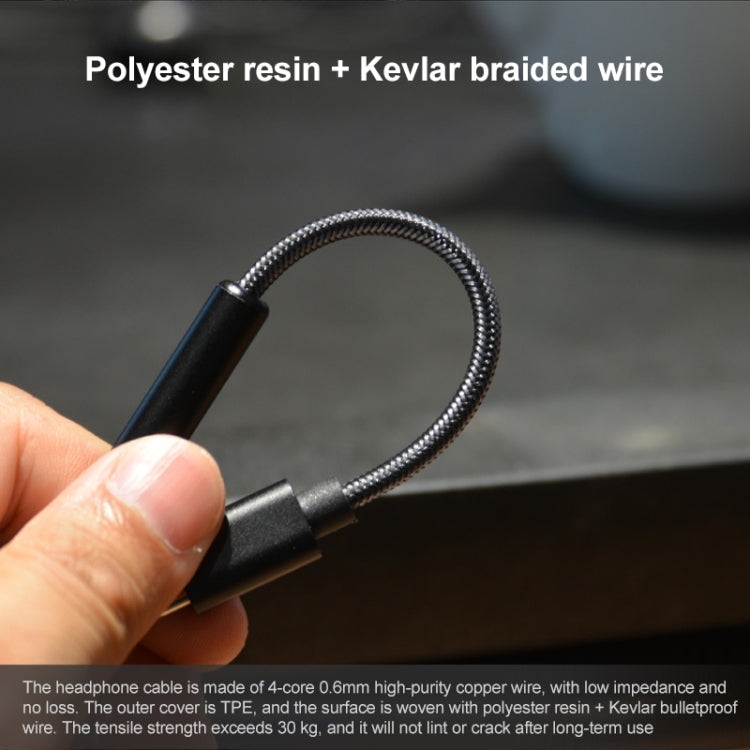 TA11-R USB-C / Type-C Male to 3.5mm Audio Female TPE Braid Earphone Adapter(Black) - free shipping - PMC TechLife - Order now!