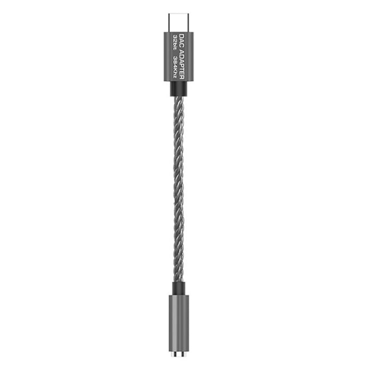 TA12-R2 USB-C / Type-C Male to 3.5mm Audio Female Single Crystal Copper Braid Earphone Adapter(Black Grey) - free shipping - PMC TechLife - Order now!