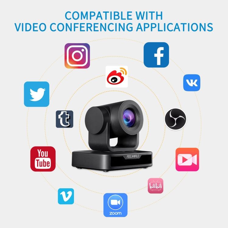 FEELWORLD USB10X 10X Optical Zoom 1080P USB PTZ Video Conference Camera, EU and US Plug(Black) - free shipping - PMC TechLife - Order now!