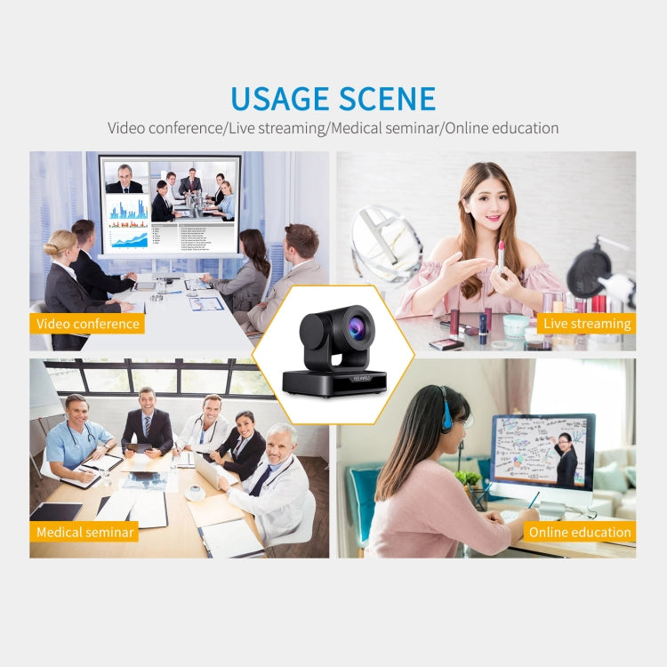 FEELWORLD USB10X 10X Optical Zoom 1080P USB PTZ Video Conference Camera, EU and US Plug(Black) - free shipping - PMC TechLife - Order now!