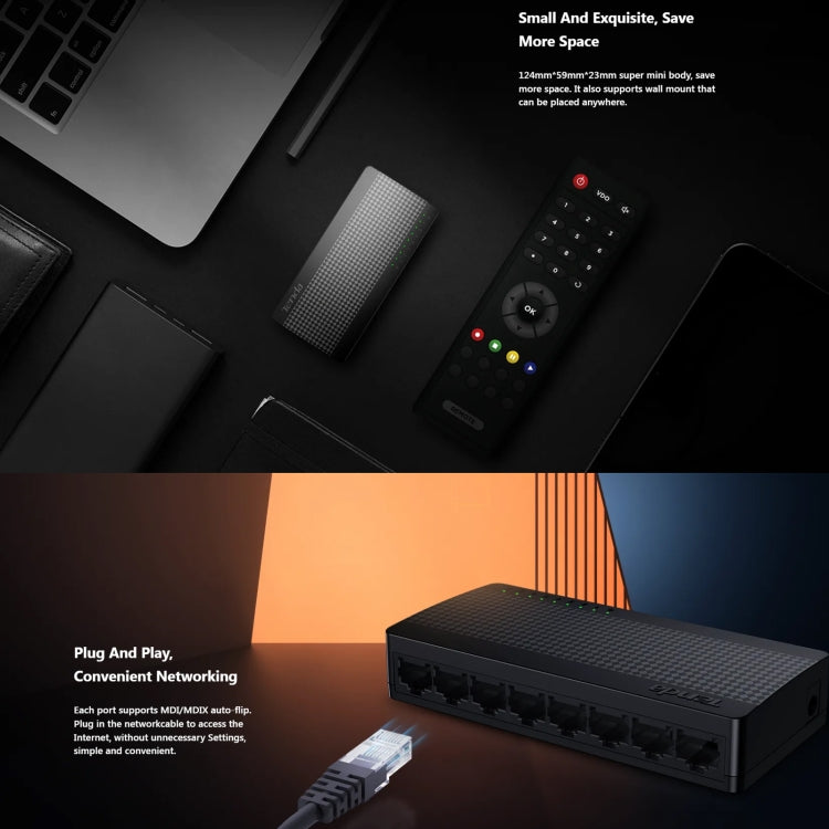 Tenda SG108M All Gigabit Ports High-speed Network 8-Port Ethernet Switch 1000Mbps Fast LAN HUB - free shipping - PMC TechLife - Order now!