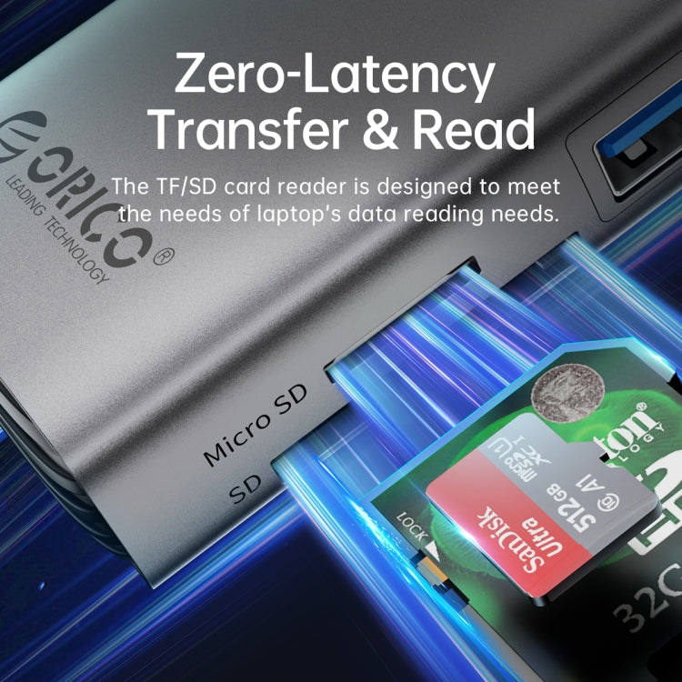 ORICO PW11-8PC Type-C / USB-C 8-in-1 5Gbps Multifunction Docking Station(Silver) - free shipping - PMC TechLife - Order now!