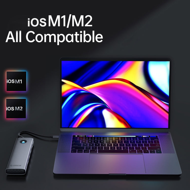 ORICO PW11-8PC Type-C / USB-C 8-in-1 5Gbps Multifunction Docking Station(Silver) - free shipping - PMC TechLife - Order now!