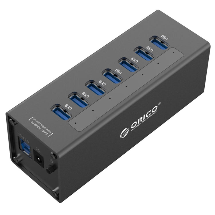 ORICO A3H7 Aluminum High Speed 7 Ports USB 3.0 HUB with 12V/2.5A Power Supply for Laptops(Black) - free shipping - PMC TechLife - Order now!