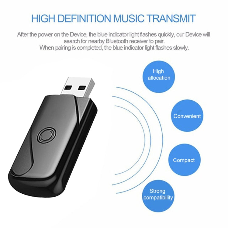 USB 2.0 Bluetooth V4.2 Audio Receiver Adapter for Windows XP / Vista / 7 / 8 / 10, Mac OS(Black) - Audio Receiver Transmitter by PMC TechLife | Online Shopping South Africa | PMC TechLife