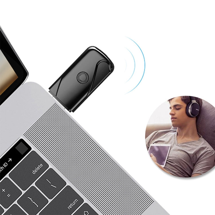 USB 2.0 Bluetooth V4.2 Audio Receiver Adapter for Windows XP / Vista / 7 / 8 / 10, Mac OS(Black) - Audio Receiver Transmitter by PMC TechLife | Online Shopping South Africa | PMC TechLife