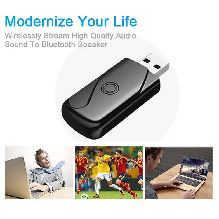 USB 2.0 Bluetooth V4.2 Audio Receiver Adapter for Windows XP / Vista / 7 / 8 / 10, Mac OS(Black) - Audio Receiver Transmitter by PMC TechLife | Online Shopping South Africa | PMC TechLife