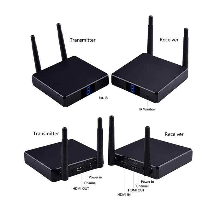 Measy FHD686-2 Full HD 1080P 3D 2.4GHz / 5.8GHz Wireless HD Multimedia Interface Extender 1 Transmitter + 2 Receiver, Transmission Distance: 200m(UK Plug) - free shipping - PMC TechLife - Order now!