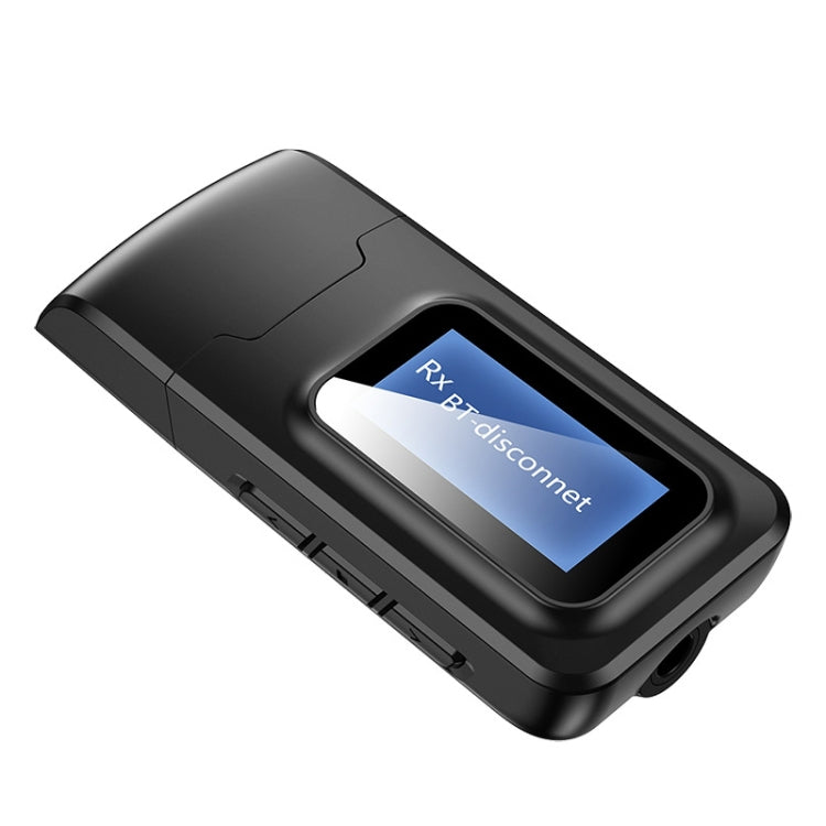 T11B 2 in 1 USB Bluetooth 5.0 Transmitter & Receiver Audio Adapter with LCD Screen(Black) - Audio Receiver Transmitter by PMC TechLife | Online Shopping South Africa | PMC TechLife