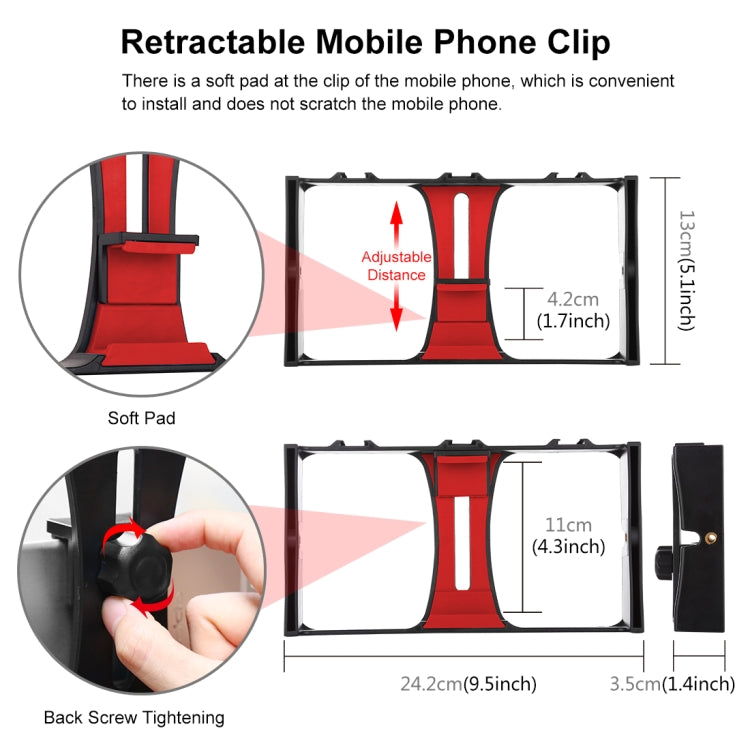 PULUZ 4 in 1 Vlogging Live Broadcast LED Selfie Light Smartphone Video Rig Kits with Microphone + Tripod Mount + Cold Shoe Tripod Head for iPhone, Galaxy, Huawei, Xiaomi, HTC, LG, Google, and Other Smartphones(Red) - Camera Cage by PULUZ | Online Shopping South Africa | PMC TechLife | Buy Now Pay Later Mobicred