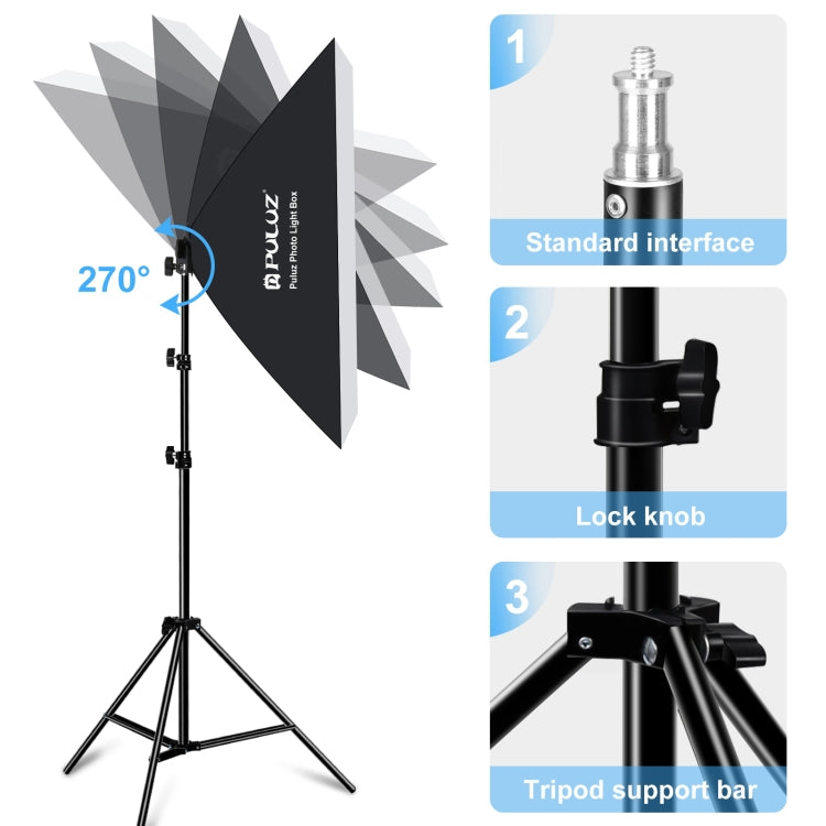 PULUZ Softbox Lighting Kit 2 PCS 50x70cm Professional Photo Studio Photography Light Equipment with 2 x E27 Socket Bulb Photography Lighting Kit(EU Plug) - free shipping - PMC TechLife - Order now!