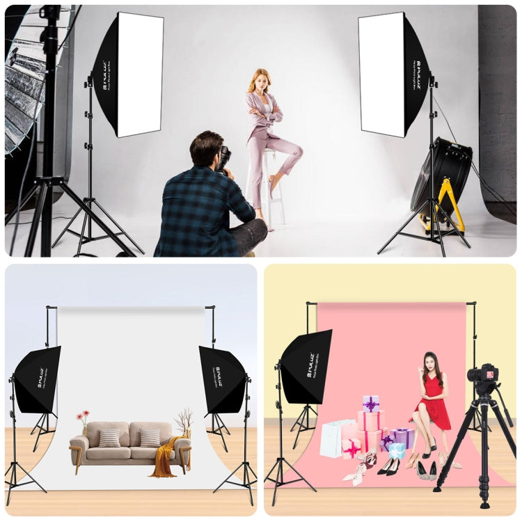 PULUZ Softbox Lighting Kit 2 PCS 50x70cm Professional Photo Studio Photography Light Equipment with 2 x E27 Socket Bulb Photography Lighting Kit(EU Plug) - free shipping - PMC TechLife - Order now!
