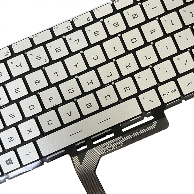 US Version Laptop Keyboard with Backlight for MSI GS65 / GS65VR / MS-16Q2 / Stealth 8SE /8SF / 8SG /Thin 8RE / Thin 8RF (Silver) - Replacement Keyboards by PMC TechLife | Online Shopping South Africa | PMC TechLife | Buy Now Pay Later Mobicred