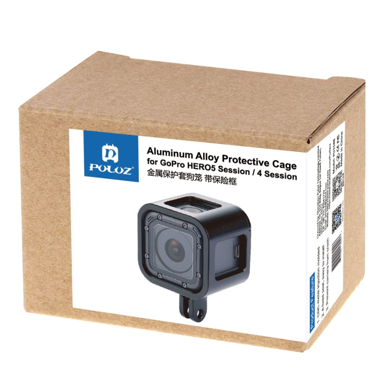 PULUZ Housing Shell CNC Aluminum Alloy Protective Cage with Insurance Frame for GoPro HERO5 Session /HERO4 Session /HERO Session(Black) - Metal Cases by PULUZ | Online Shopping South Africa | PMC TechLife | Buy Now Pay Later Mobicred