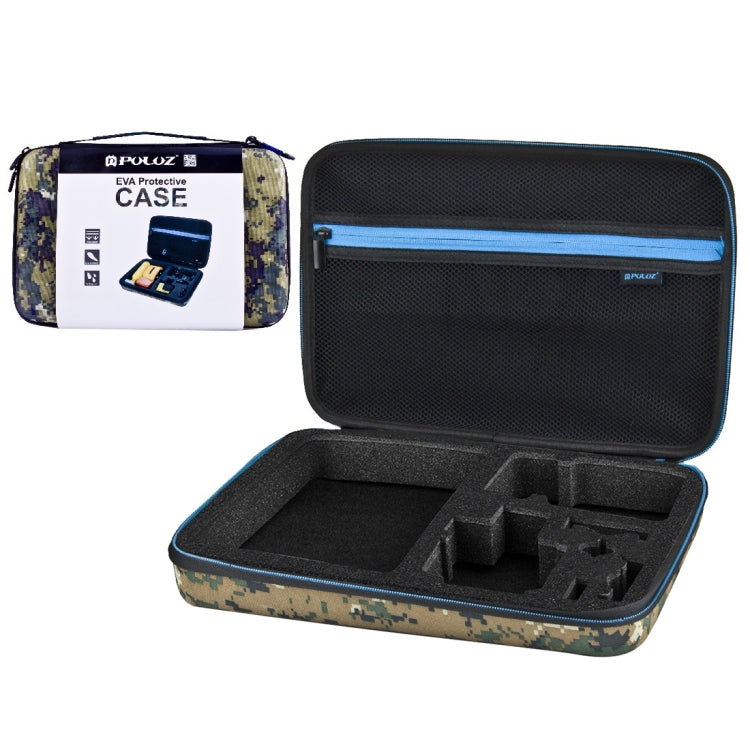 PULUZ Camouflage Pattern Waterproof Carrying and Travel Case for for GoPro, Insta360, DJI and Other Action Cameras Accessories, Large Size: 32cm x 22cm x 7cm - Carry Cases by PULUZ | Online Shopping South Africa | PMC TechLife | Buy Now Pay Later Mobicred