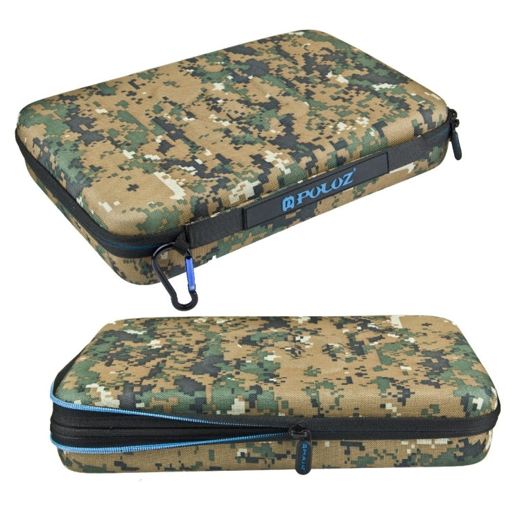 PULUZ Camouflage Pattern Waterproof Carrying and Travel Case for for GoPro, Insta360, DJI and Other Action Cameras Accessories, Large Size: 32cm x 22cm x 7cm - Carry Cases by PULUZ | Online Shopping South Africa | PMC TechLife | Buy Now Pay Later Mobicred