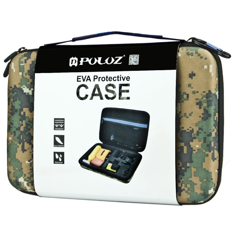 PULUZ Camouflage Pattern Waterproof Carrying and Travel Case for for GoPro, Insta360, DJI and Other Action Cameras Accessories, Large Size: 32cm x 22cm x 7cm - Carry Cases by PULUZ | Online Shopping South Africa | PMC TechLife | Buy Now Pay Later Mobicred