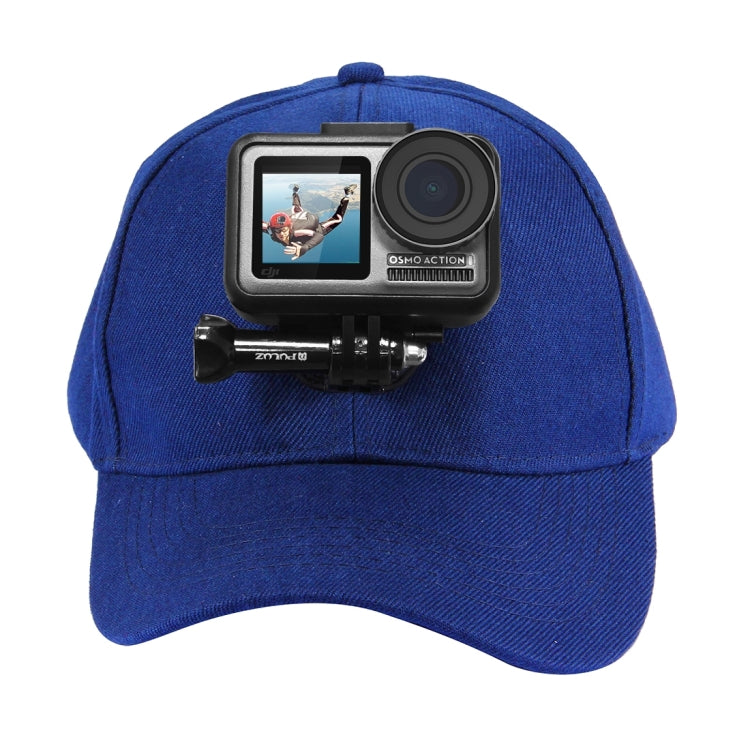 PULUZ Baseball Hat with J-Hook Buckle Mount & Screw for GoPro, DJI OSMO Action and Other Action Cameras(Blue) -  by PMC TechLife | Online Shopping South Africa | PMC TechLife