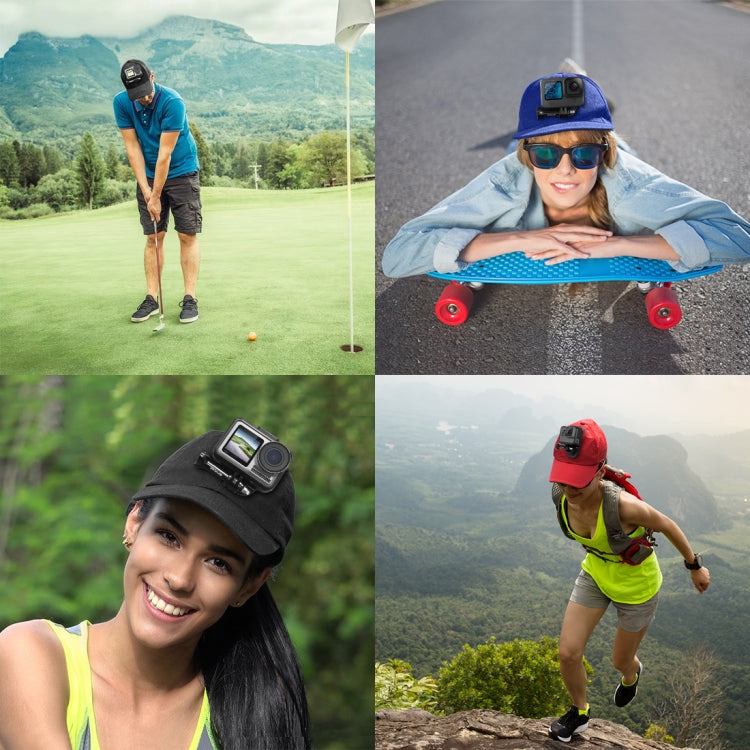 PULUZ Baseball Hat with J-Hook Buckle Mount & Screw for GoPro, DJI OSMO Action and Other Action Cameras(Black) -  by PMC TechLife | Online Shopping South Africa | PMC TechLife