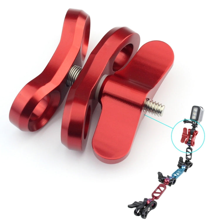 PULUZ Ball Clamp Close Hole Diving Camera Bracket CNC Aluminum Spring Flashlight Clamp for Diving Underwater Photography System(Red) - Diving Accessories by PULUZ | Online Shopping South Africa | PMC TechLife | Buy Now Pay Later Mobicred