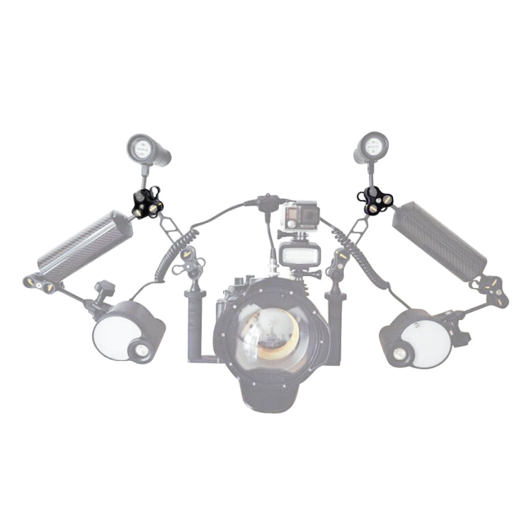 PULUZ Dual Ball Clamp Open Hole Diving Camera Bracket CNC Aluminum Spring Flashlight Clamp for Diving Underwater Photography System(Red) - Diving Accessories by PULUZ | Online Shopping South Africa | PMC TechLife | Buy Now Pay Later Mobicred