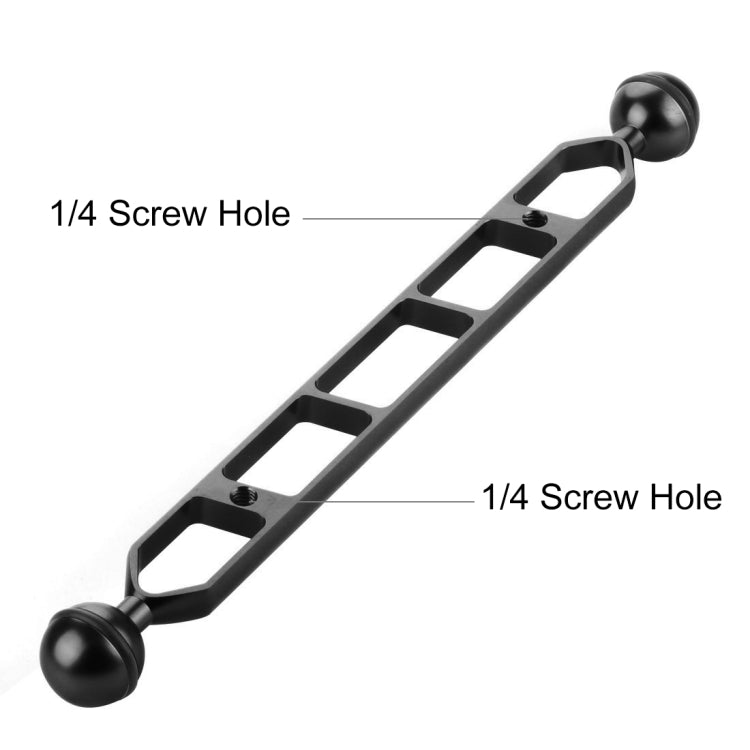 PULUZ 11.0 inch 27.9cm Aluminum Alloy Dual Balls Arm, Ball Diameter: 25mm(Black) - free shipping - PMC TechLife - Order now!