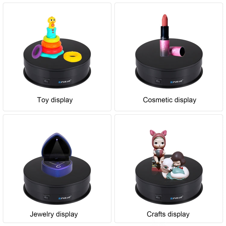 PULUZ 15cm USB Electric Rotating Turntable Display Stand Video Shooting Props Turntable for Photography, Load 1-5kg(Black) -  by PULUZ | Online Shopping South Africa | PMC TechLife | Buy Now Pay Later Mobicred