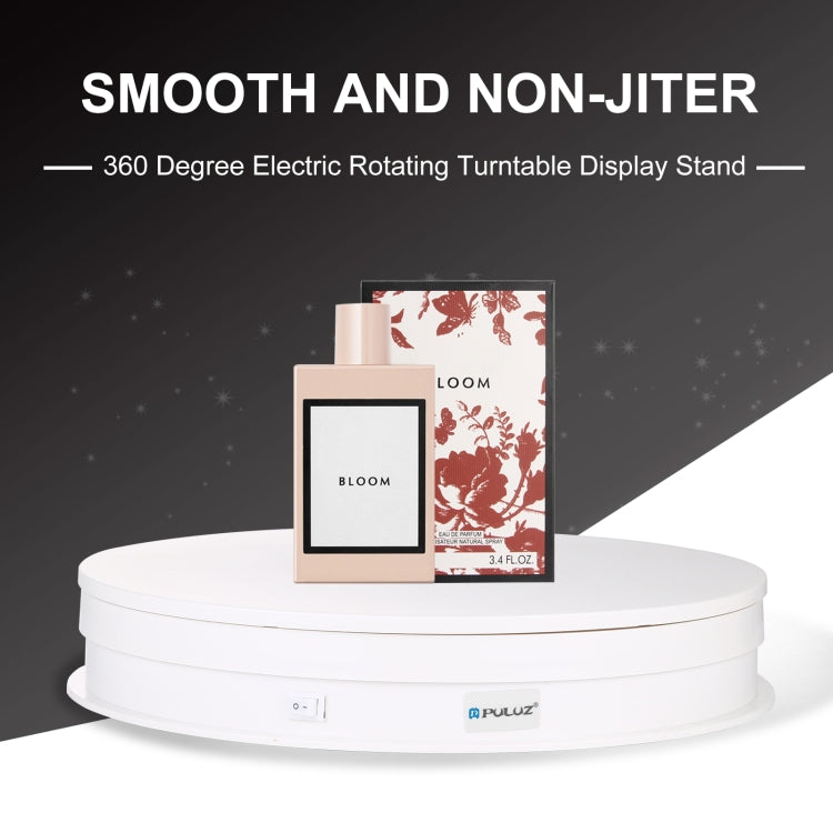PULUZ 30cm USB Electric Rotating Turntable Display Stand Video Shooting Props Turntable for Photography, Load 10-20kg(White) - free shipping - PMC TechLife - Order now!