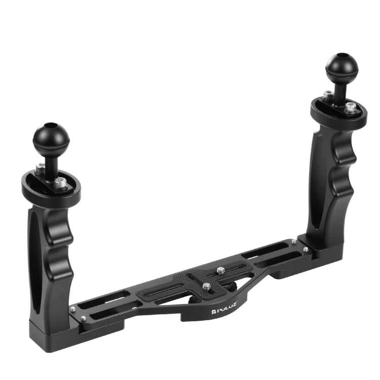 PULUZ Dual Handles Aluminium Alloy Tray Stabilizer for Underwater Camera Housings(Black) - free shipping - PMC TechLife - Order now!